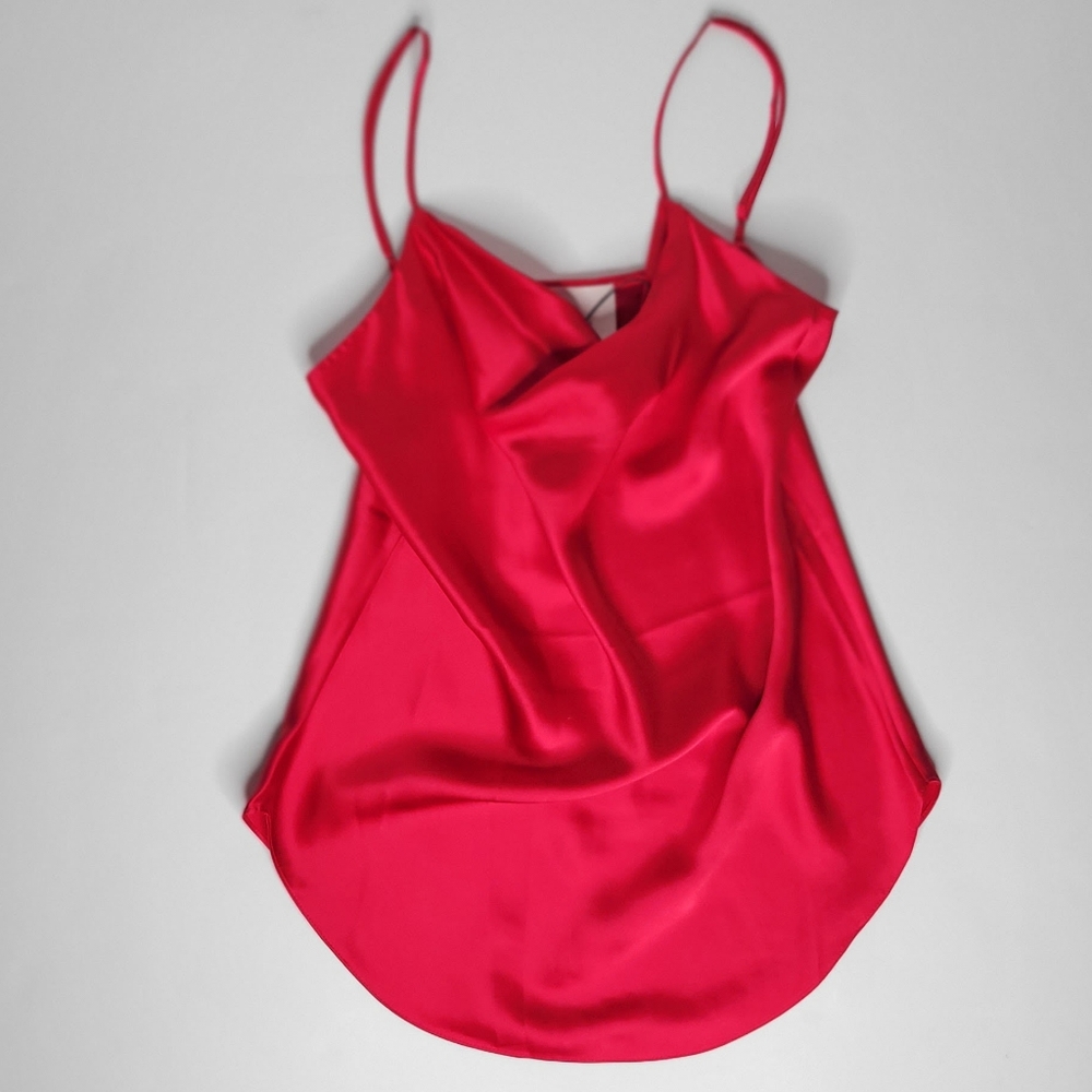 Cinq a Sept Marta Quiet Luxury Old Money Sexy Silk Cowlneck Cami Red size XS - Picture 6 of 14